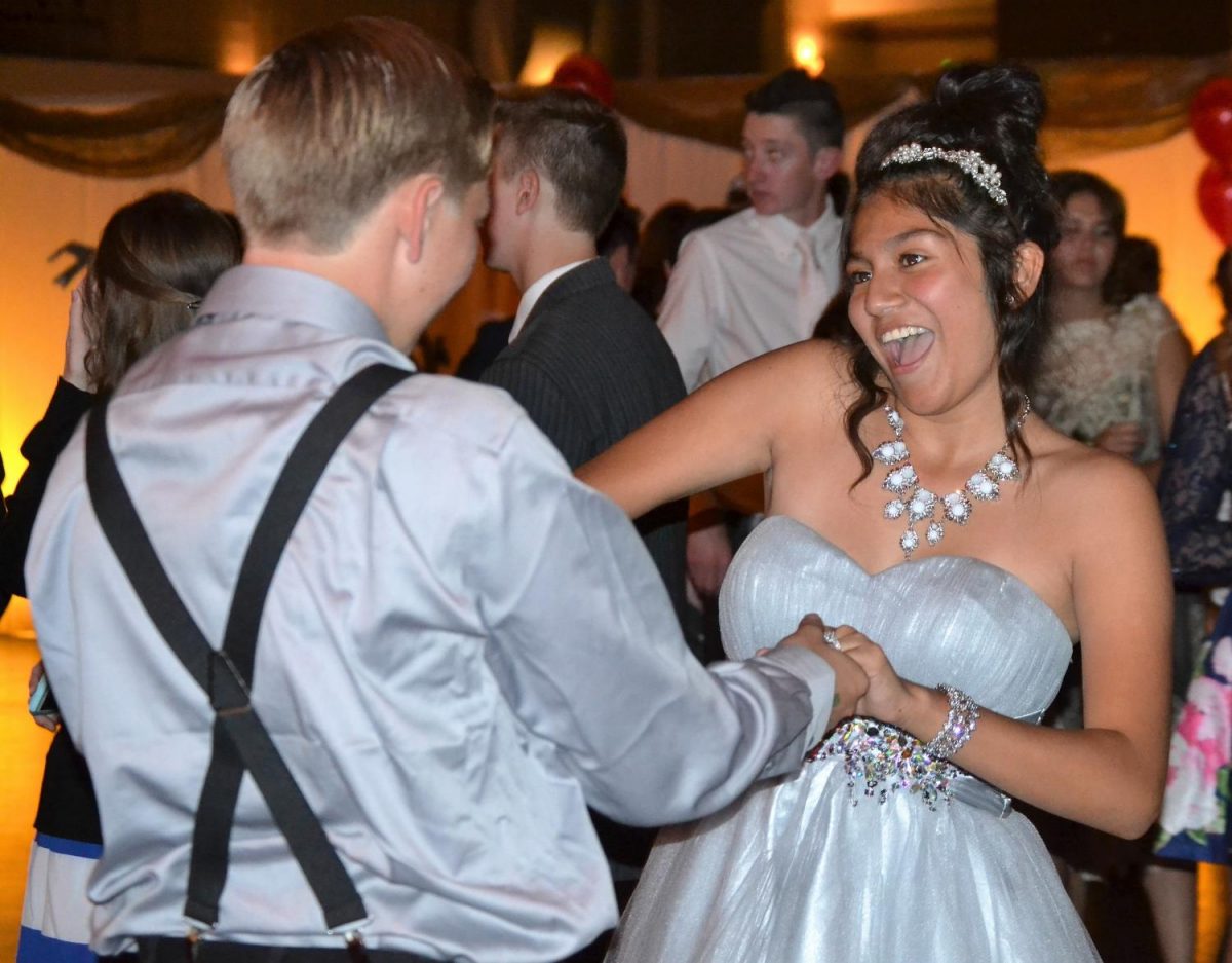 Zaquiri Trammel (10)  dances with his date Dayana Medellin (10) at home coming.