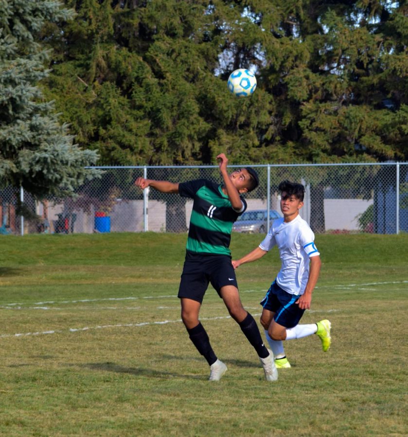 Seven years of playing soccer have led Chris Botello to his senior year, playing for the varsity team. He began his first season as a right-back and has learned to play the midfield and forward position. His favorite position has evolved to be the goal-scoring forward position, although he still enjoys playing as a right-back. His favorite goal this season was during a game against Bonneville: a drop-kicked ball by goalie Melvin Arroyo bounced over the opposing defense; Chris reached it at the 18-yard box, where he volleyed it into the goal. He wants to be able to play soccer for the rest of his life, so hes leaning towards going professional after college. As of right now, he is applying for colleges to see if he can try out. He leaves his Blackfoot soccer team with a piece of advice: Always put in your 100%, never ever give up, be smart, and be strong!