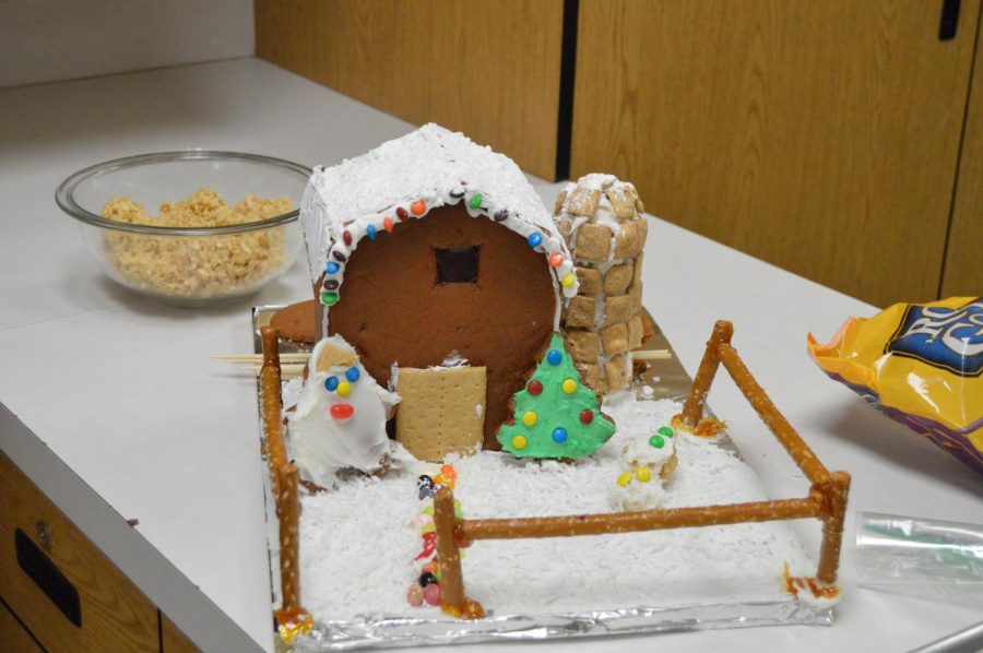 Gingerbread house made in Mrs. Lukers culinary class